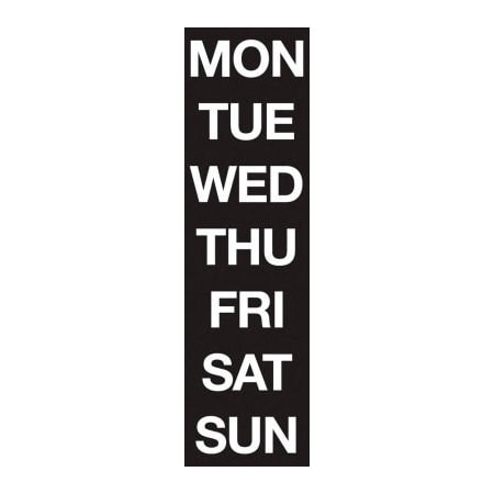 Magna Visual Magnetic Headings Days Of The Week, White on Black FH-27